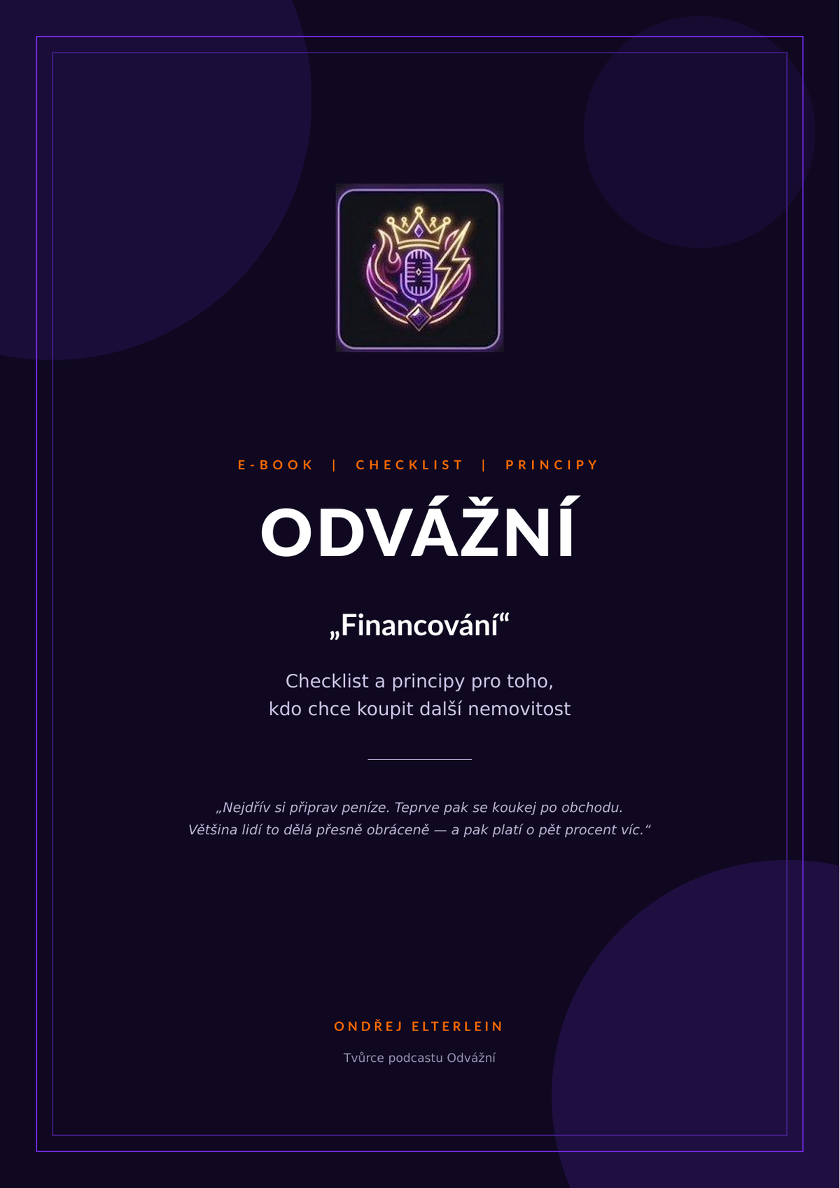Titulní strana checklistu Financování